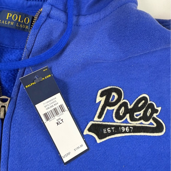 Polo Ralph Lauren Fleece Lined Hoodie Script 1967 Logo w Waffle Knit Hood NWT - Picture 4 of 9